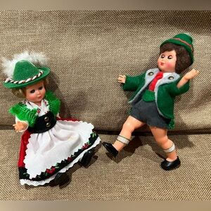 2pcs VINTAGE Bavarian BLINKY Dolls BOY Girl GERMAN Swiss